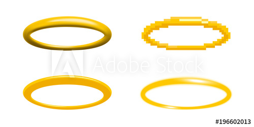 500x250 Golden Halo Vector Illustration In Four Different Styles Angel