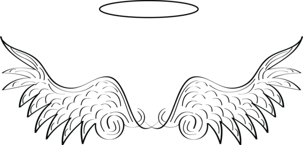600x287 Angel Wings And Halo Vector Free Images