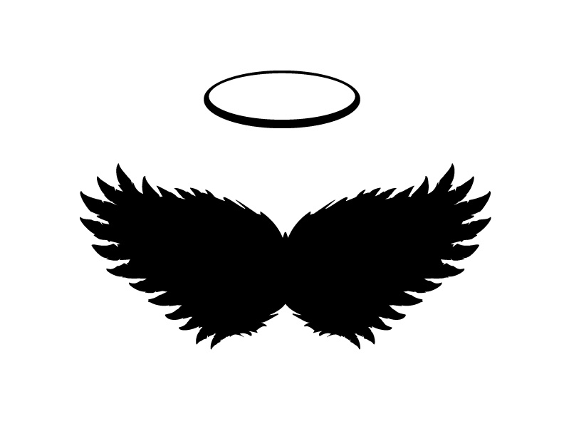 792x612 Black Angel Wings And Halo Vector, Png And Jpgs Includ