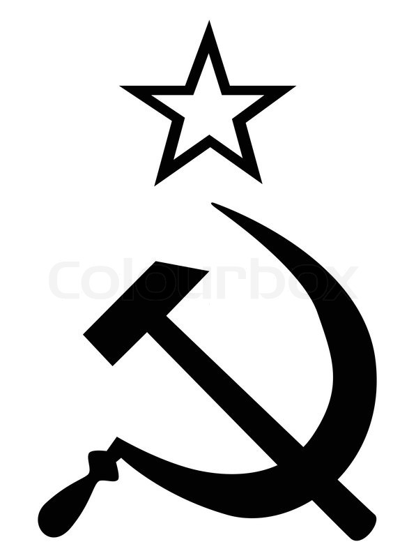 597x800 Hammer And Sickle In Silhouette Set On A White Background Stock