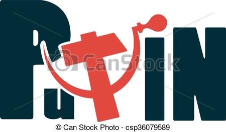 450x264 The Inscription Putin With The Sign Of The Hammer And Sickle