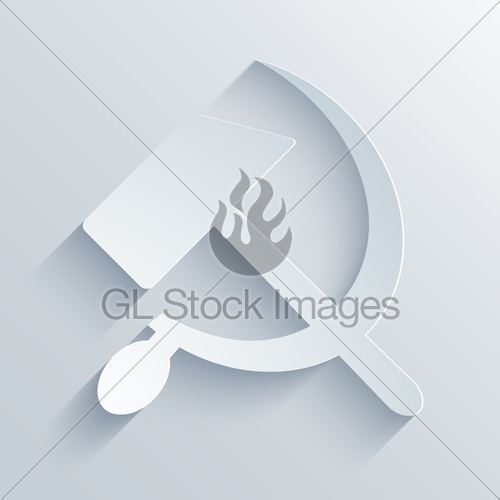 500x500 Vector Modern Sickle And Hammer Symbol Background. Gl Stock Images