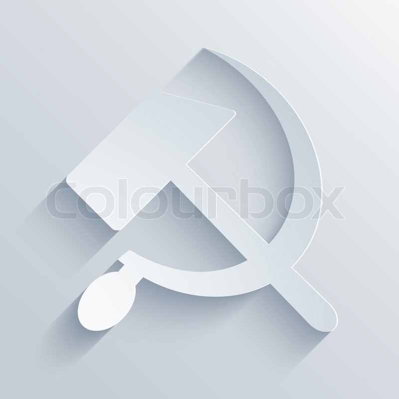 800x800 Vector Modern Sickle And Hammer Symbol Background. Eps10 Stock