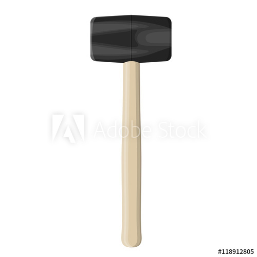 500x500 Rubber Mallet Hammer. Vector Illustration