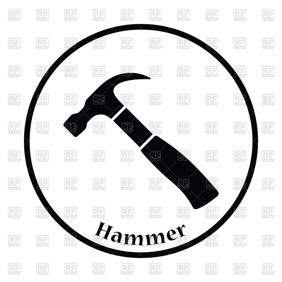1200x1200 Thin Circle Design Icon Of Hammer Vector Image Vector Artwork Of
