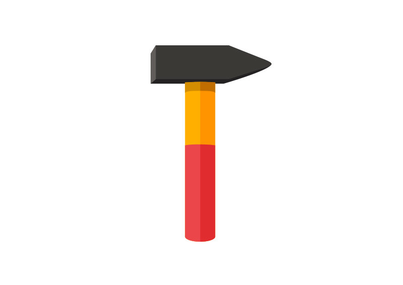 800x566 Flat Hammer Vector