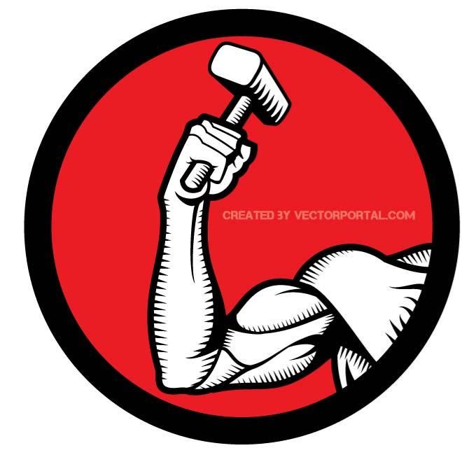 660x660 Hand With A Hammer Vector Illustration. Various Vectors