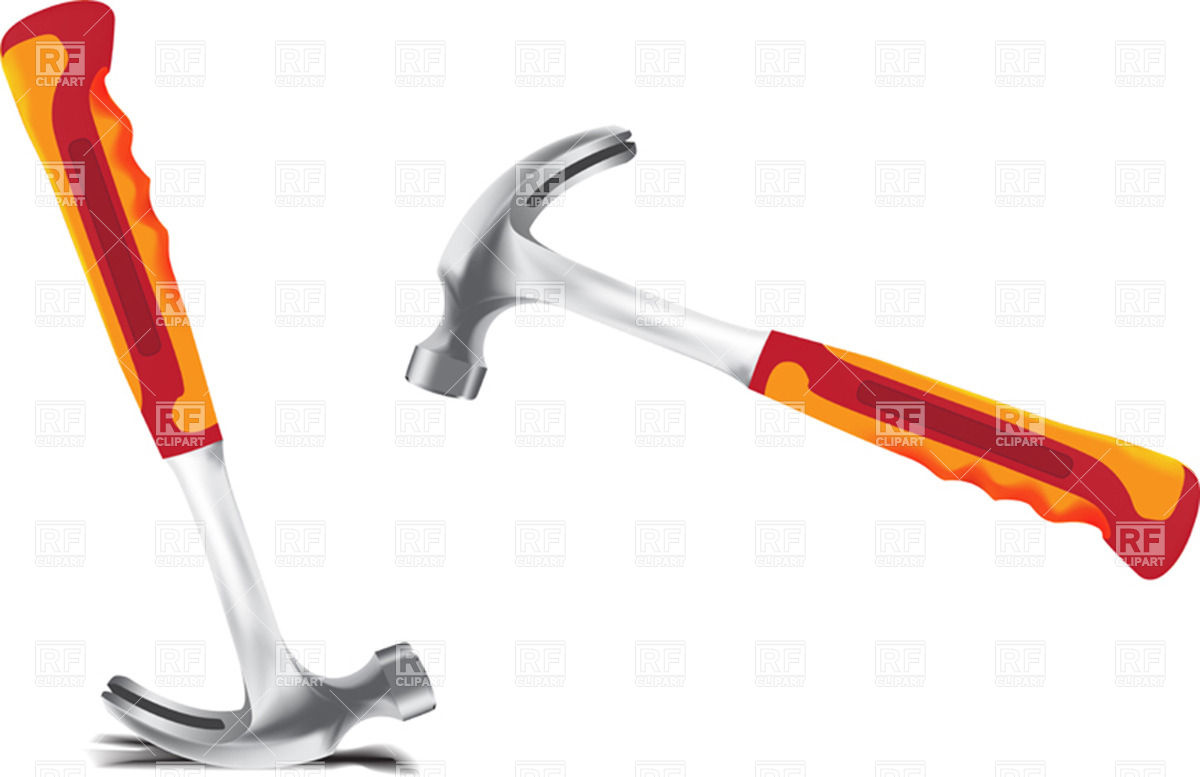 1200x777 Old Curved Hammer Tool With Plastic Handle Vector Image Vector
