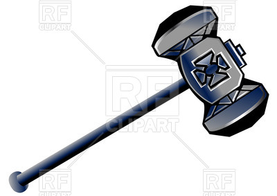 400x283 Dwarven Battle Hammer With Incrustation Vector Image Vector