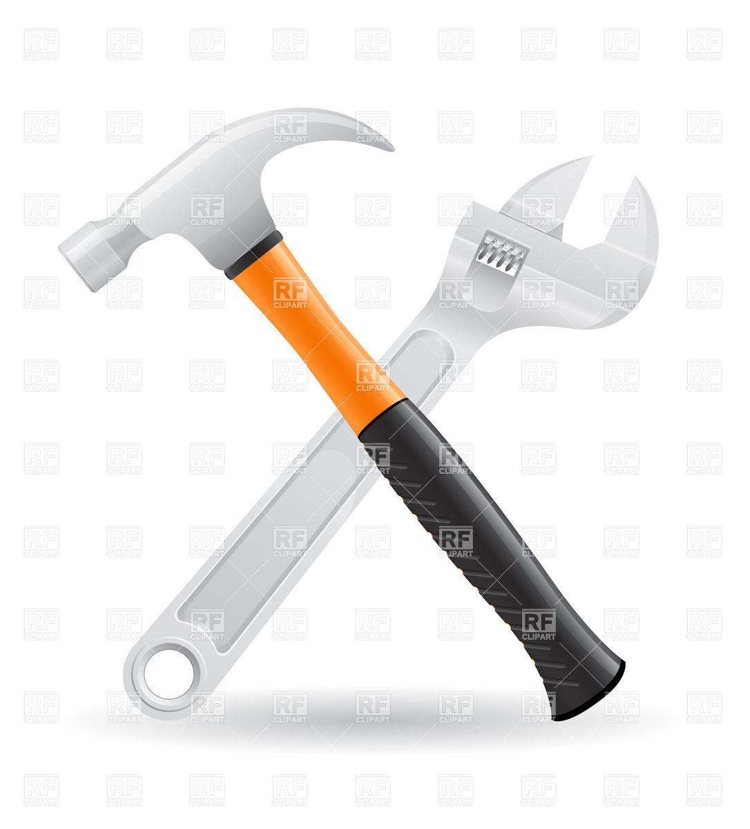 1086x1200 Crossed Hammer And Screw Wrench Icon Vector Image Vector Artwork