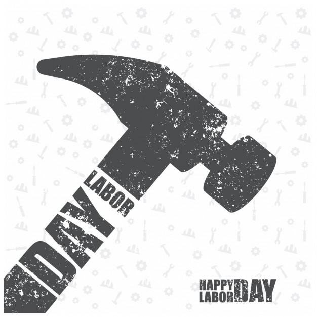 626x626 Grunge Labor Day Background With A Flat Hammer Vector Free Download