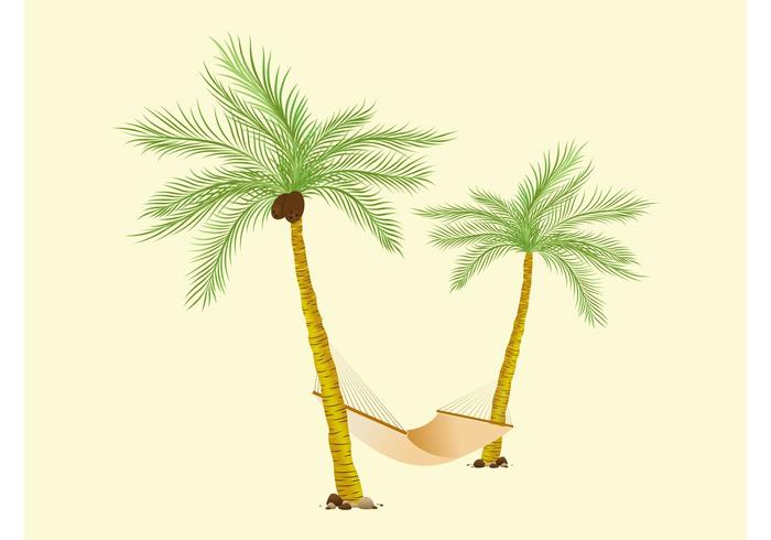 700x490 Palms And Hammock Vector