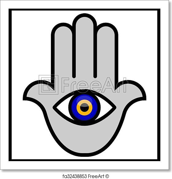 561x581 Free Art Print Of Evil Eye In Hamsa Hand. Vector Illustration Of