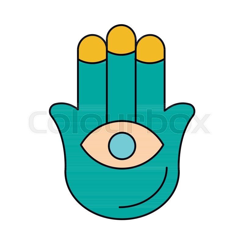 800x800 Hamsa Hand Icon. Cartoon Hamsa Hand Vector Icon For Web Design