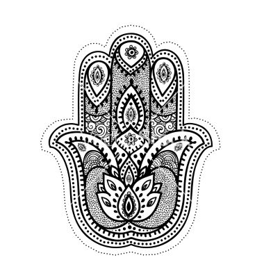 380x400 Set Of Ornamental Indian Symbols Vector. Hamsa Hand By Transia On