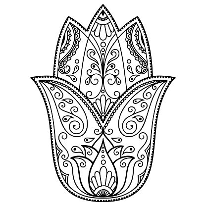 416x416 Vector Hamsa Hand Drawn Symbol Premium Clipart