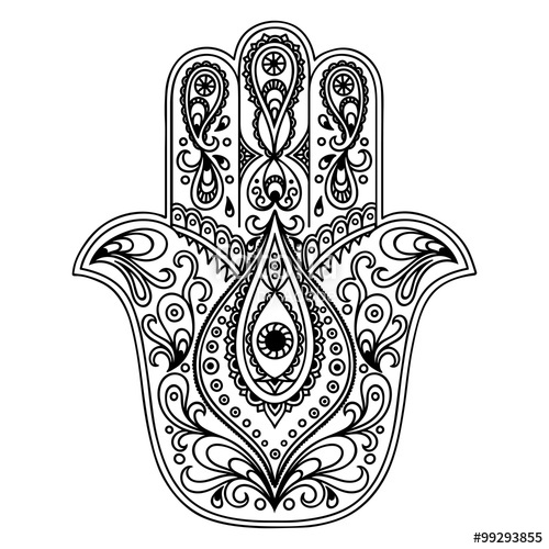 500x500 Vector Hamsa Hand Drawn Symbol Stock Image And Royalty Free