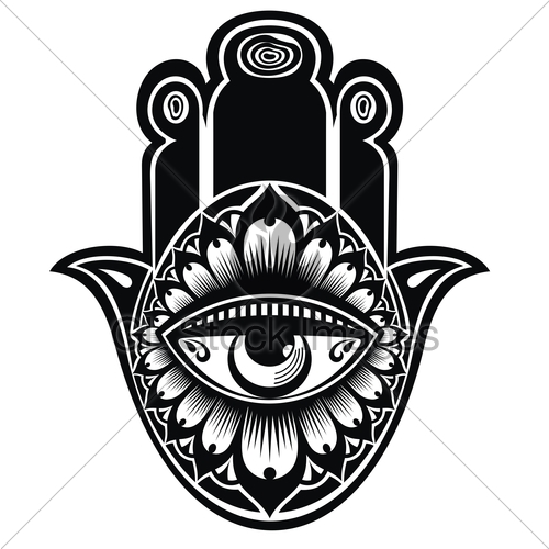 500x500 Hamsa, Hand Of Fatima Gl Stock Images