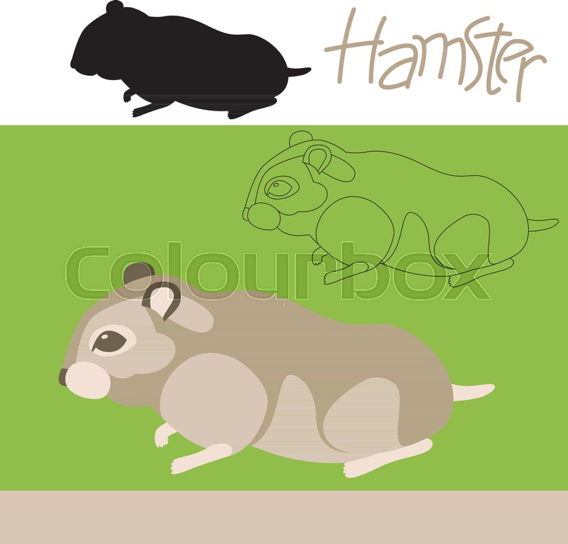 800x767 Hamster Vector Illustration Flat Style Black Silhouette Set