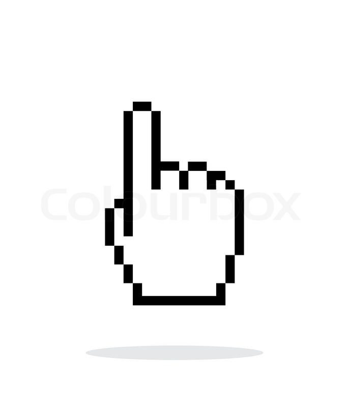 686x800 One Finger. Pixel Hand Cursor Icon On White Background. Vector