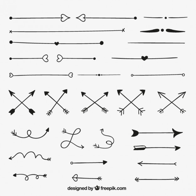 626x626 Hand Drawn Arrows Collection Vector Free Download