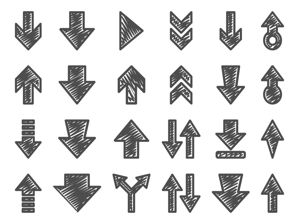 1024x765 Hand Drawn Arrow Set Vector Art Amp Graphics