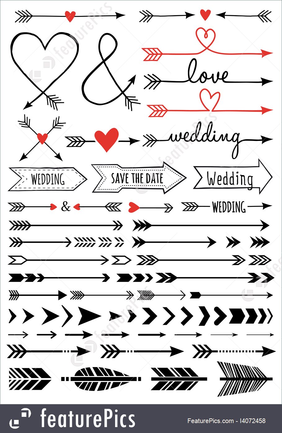 909x1392 Hand Drawn Arrows, Vector Set