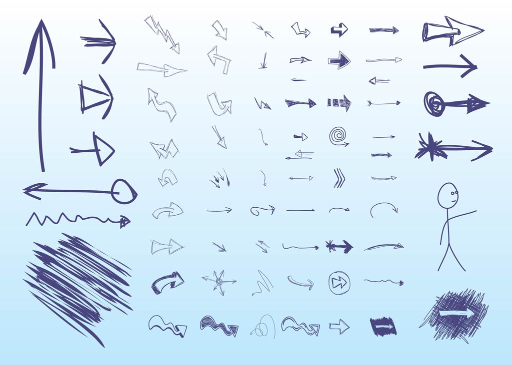 1024x731 Hand Drawn Arrows Vector Art Amp Graphics