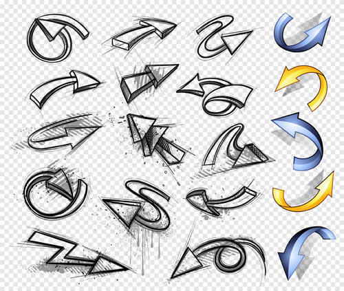 500x423 Hand Drawn Arrows Abstract Vector 02 Free Download