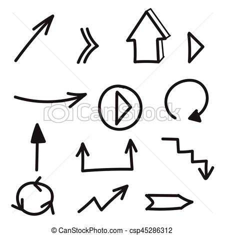 450x470 Set Of Hand Drawn Arrows. Set Of Vector Hand Drawn Arrows.