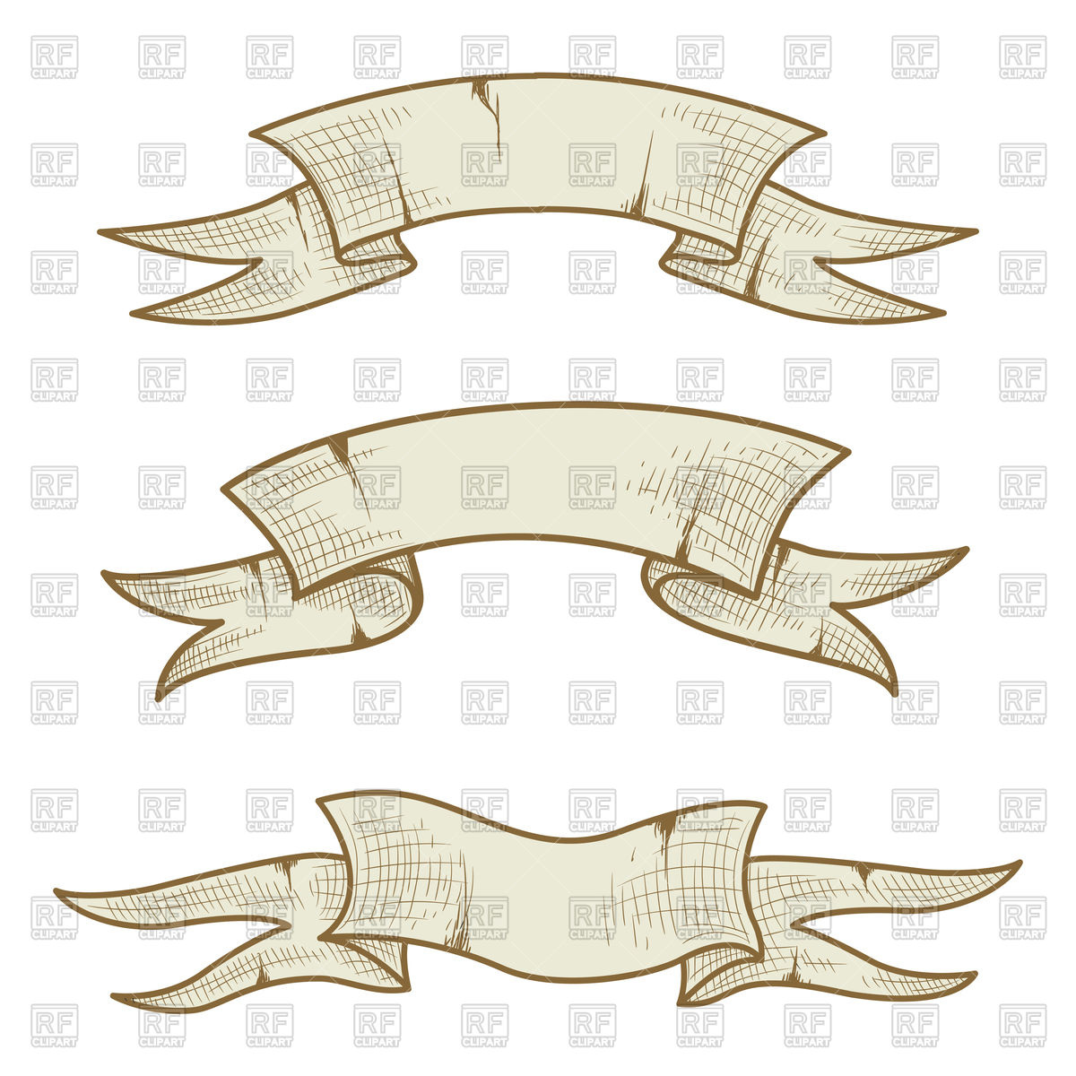 1200x1200 Vintage Hand Drawn Banners Vector Image Vector Artwork Of