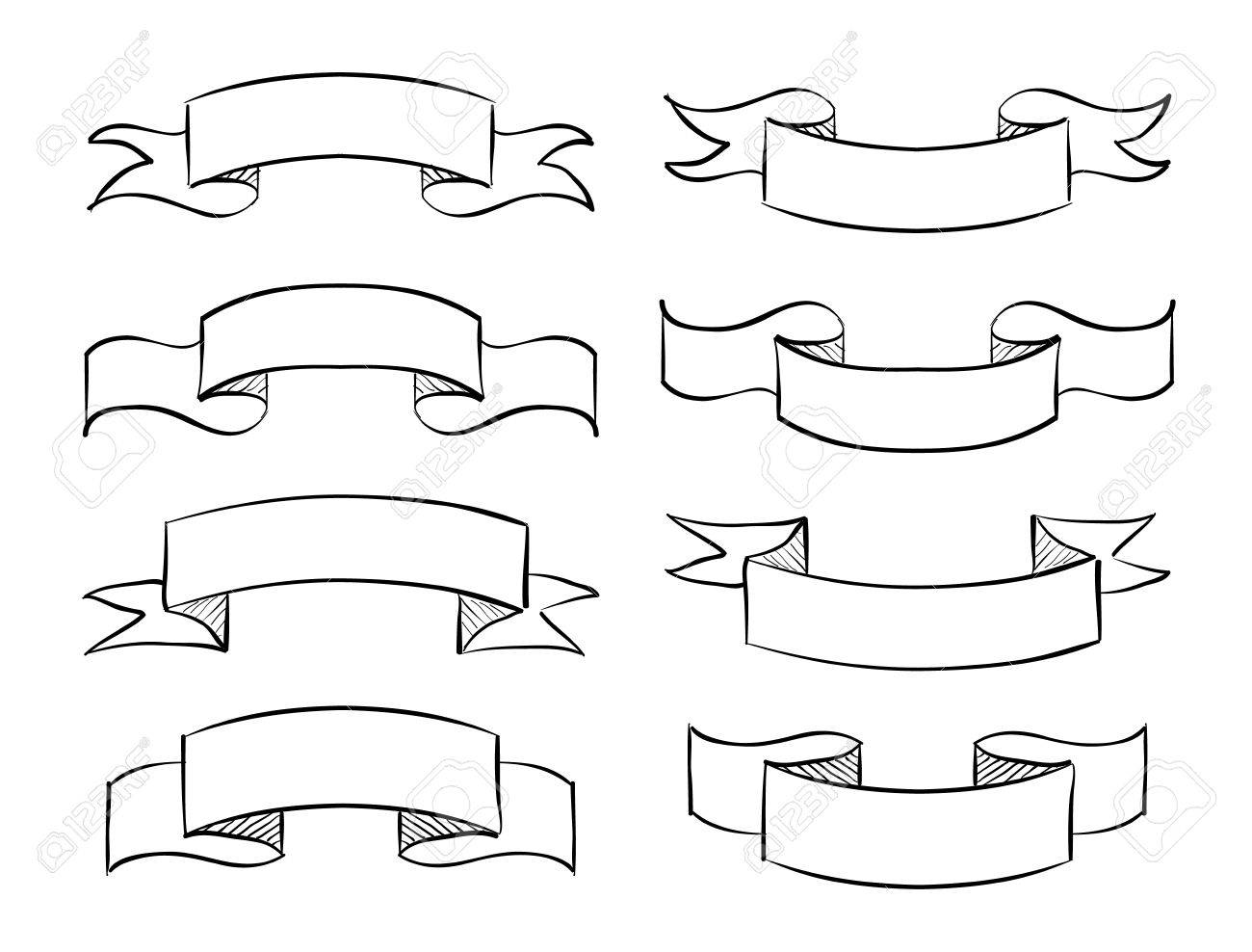 1300x988 Banner Scroll Design 45578130 Hand Drawn Banner Scribble Vector