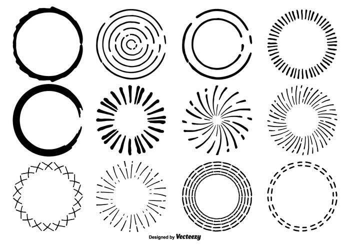 700x490 Hand Drawn Circle Shape Set
