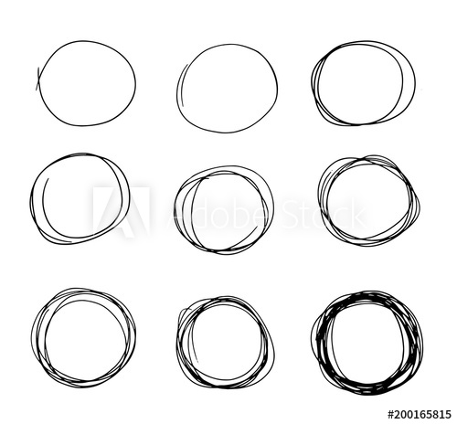 500x464 Hand Drawn Circle Sketch Set Doodle. Pencil Line Vector.hand Drawn