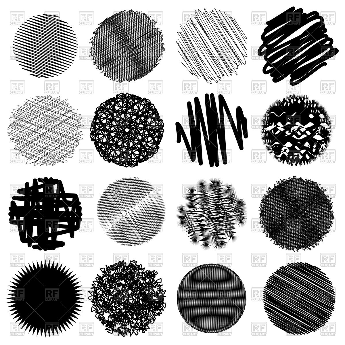 1200x1200 Hand Drawn Sketch Circles With Shading Fill Vector Image Vector