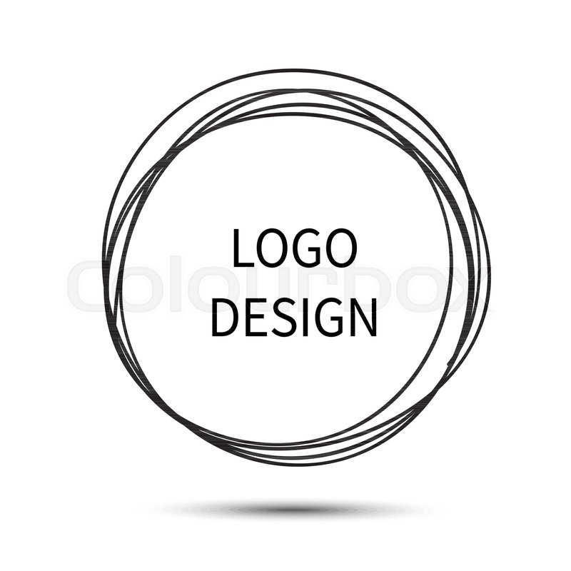 800x800 Logo Design. Vector Hand Drawn Circle. Doodle Sketch Scribble