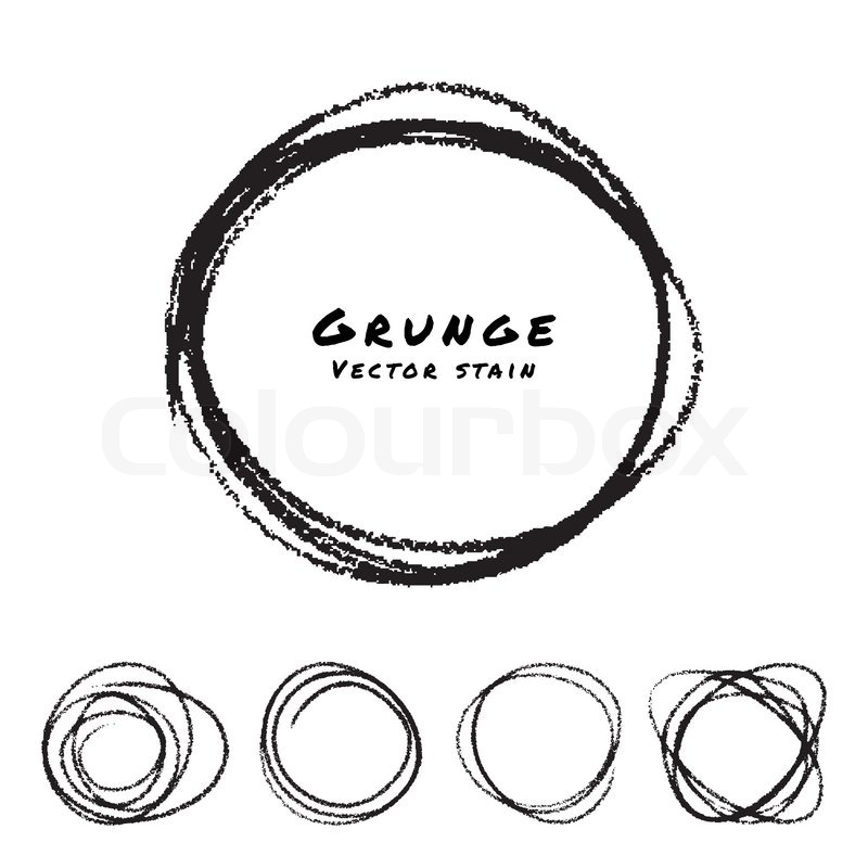 800x800 Set Of Hand Drawn Scribble Circles, Vector Design Elements Stock
