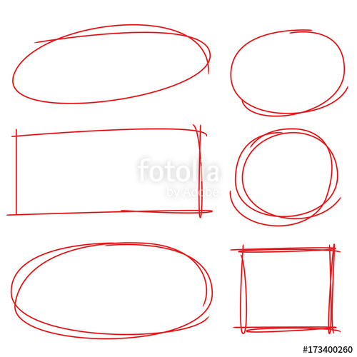 500x500 Red Hand Drawn Circle And Rectangle Markers Stock Image And