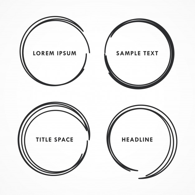626x626 Four Abstract Hand Drawn Circle Frames Vector Free Download