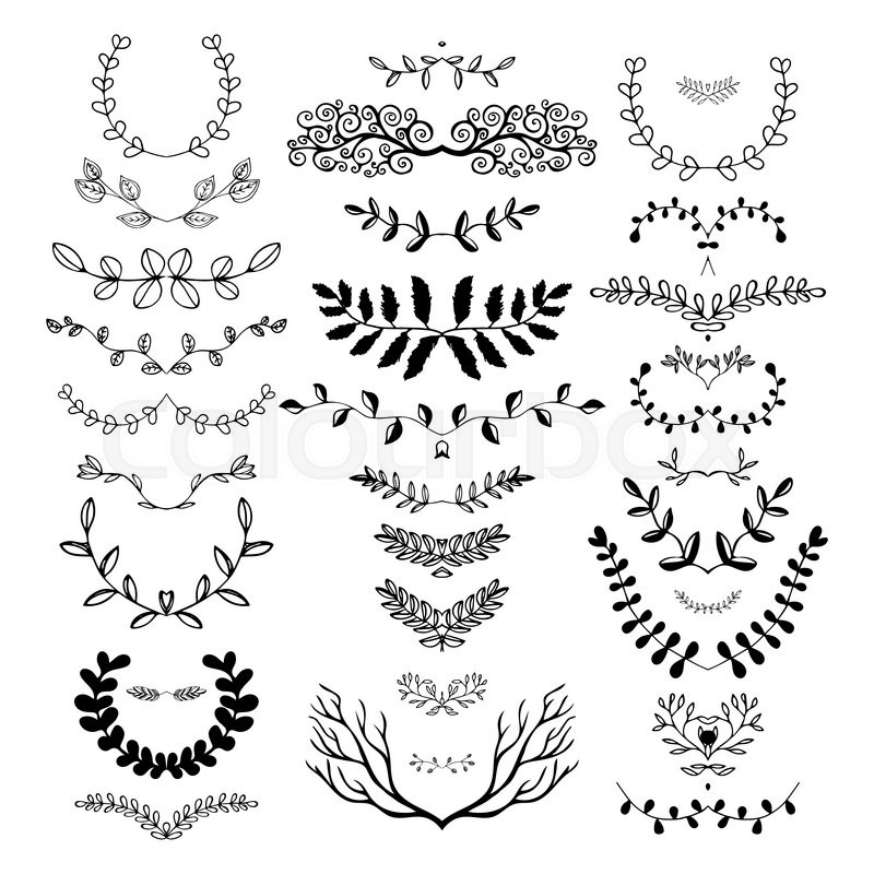 800x800 Hand Drawn Floral Borders, Dingbats, Dividers, Wreaths For The