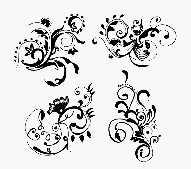 794x700 Free Hand Drawn Floral Vector Graphics Free Vector Graphics