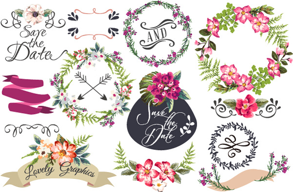 600x394 Hand Drawn Flower Frame With Ornament Elements Vector Free Vector