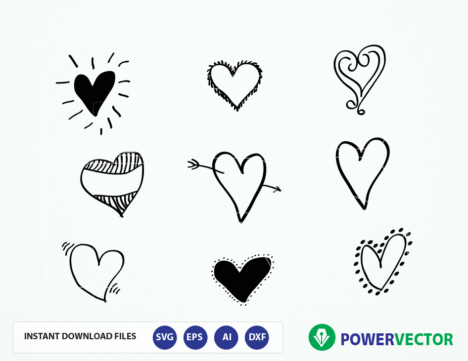 946x731 Hand Drawn Hearts. Hearts Svg Cut Files. Heart Png File. Love