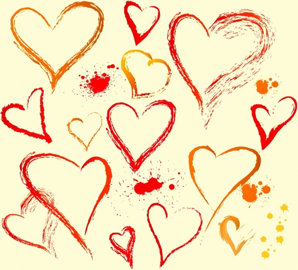 600x544 Hand Draw Heart Shape Free Vector In Adobe Illustrator Ai ( .ai
