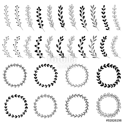 500x500 Hand Drawn Wreath Designs Stock Image And Royalty Free Vector