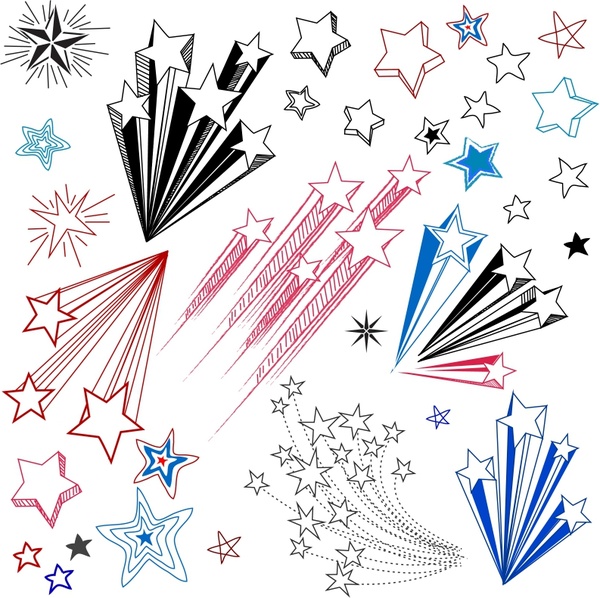 600x598 Hand Drawn Star Shape Design Elements Free Vector In Adobe
