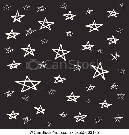 450x470 Hand Drawn Star Pattern With Ink Doodles. Simple Vector