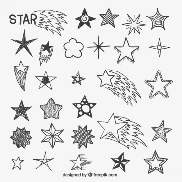 626x626 Hand Drawn Stars Free Vector Nordic Style Design