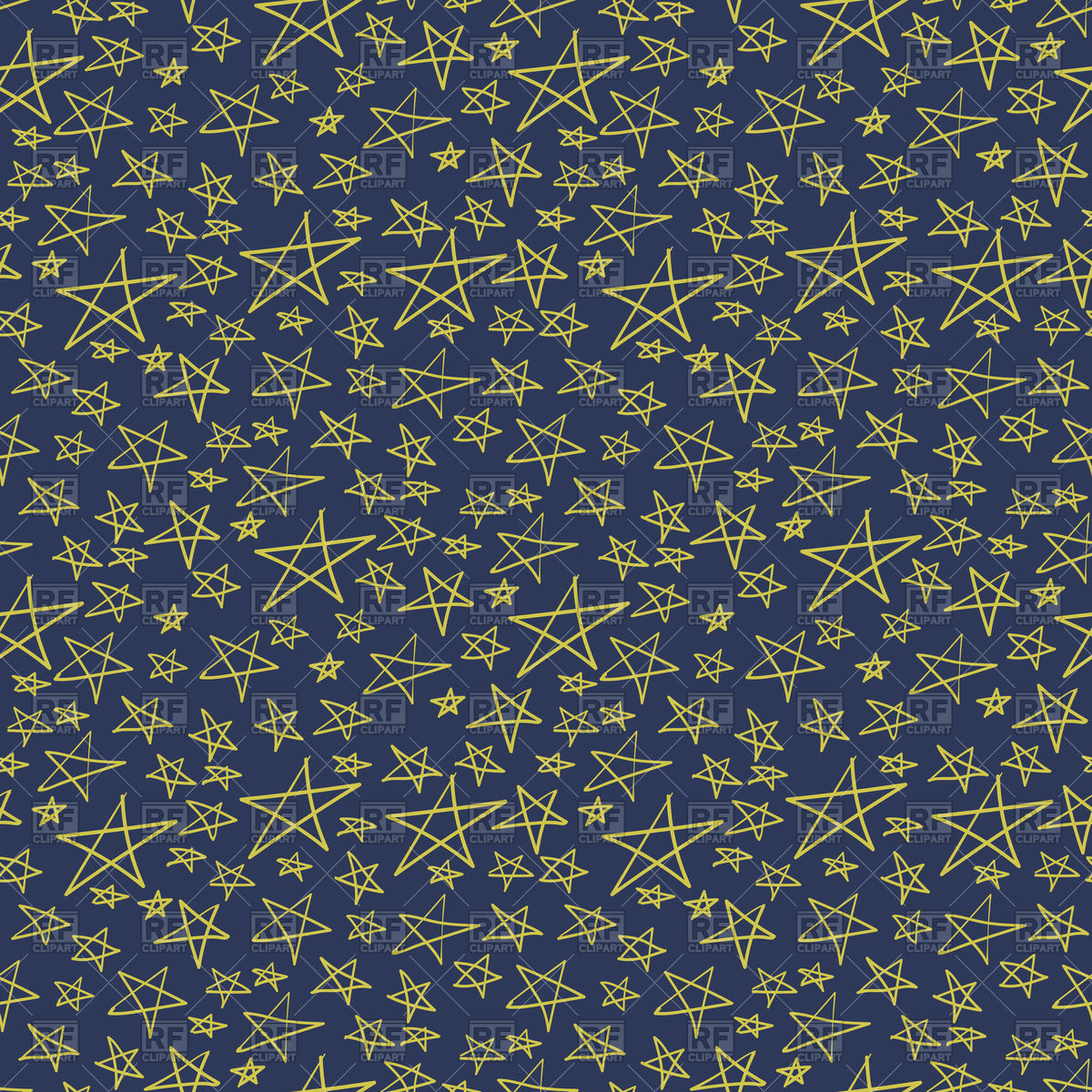 1200x1200 Hand Drawn Stars On Blue Backdrop Vector Image Vector Artwork Of