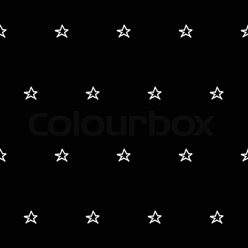 800x800 Abstract Doodle Star Pattern With Hand Drawn Stars. Cute Vector